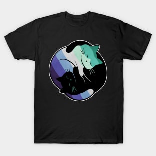 Gay Man Pride Yin Yang Cat T-Shirt